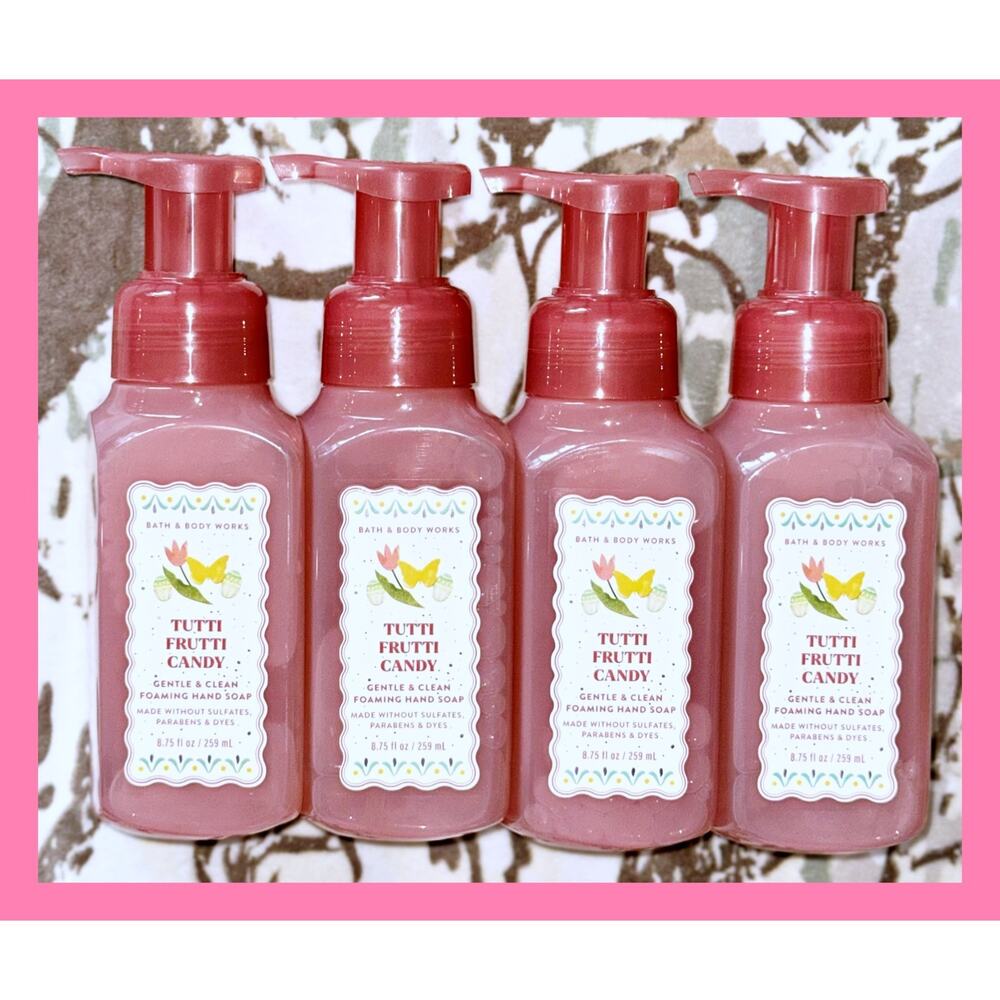 Bath & Body Works Tutti Frutti Candy Gentle Clean Foaming Hand Soap x4